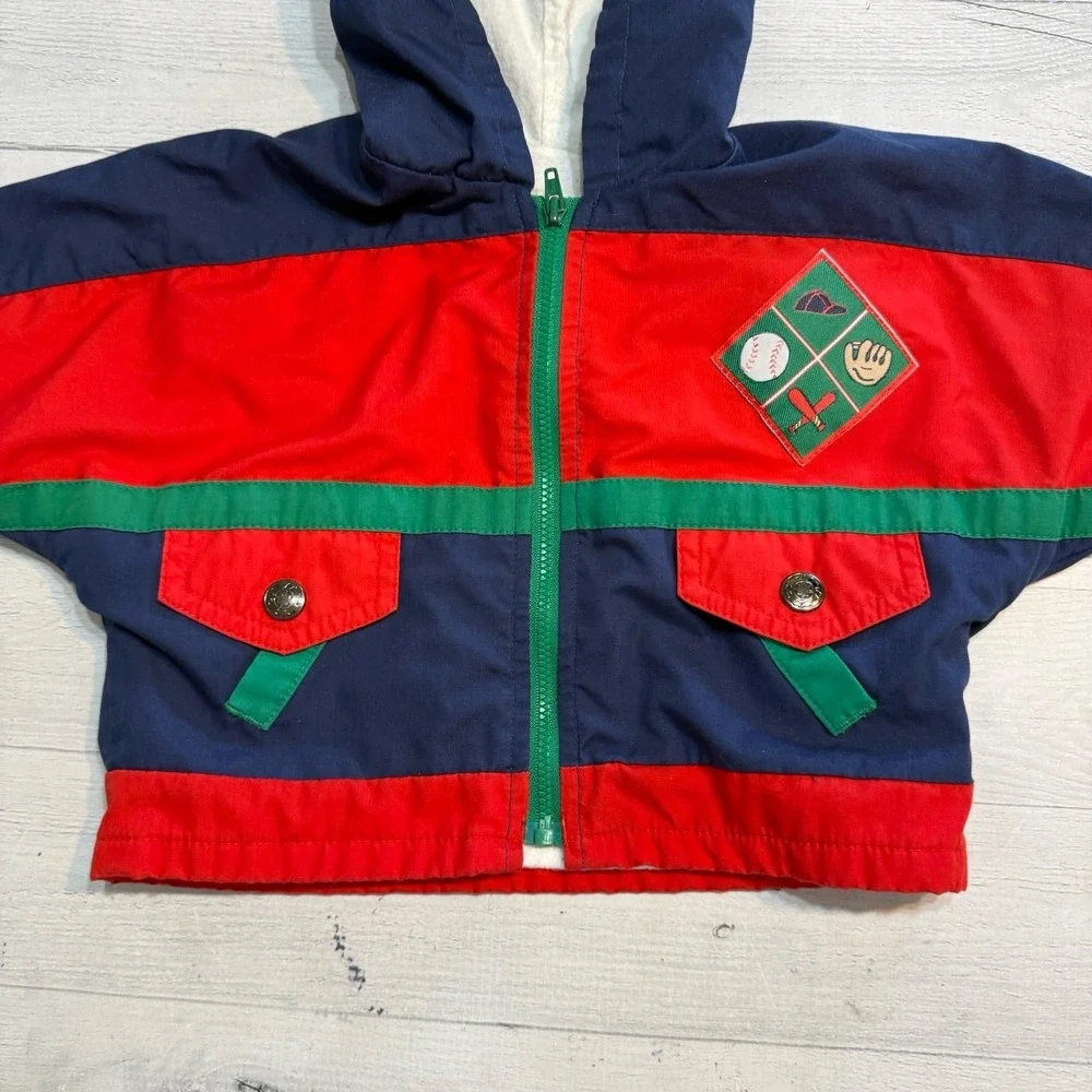 Vintage‎ weather tamer baby colorblock baseball jacket 12 months